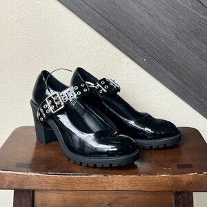 Torrid Women's Black Patent Mary Jane Heels Goth Punk Chunky Shoes 11WW Y2K ALT